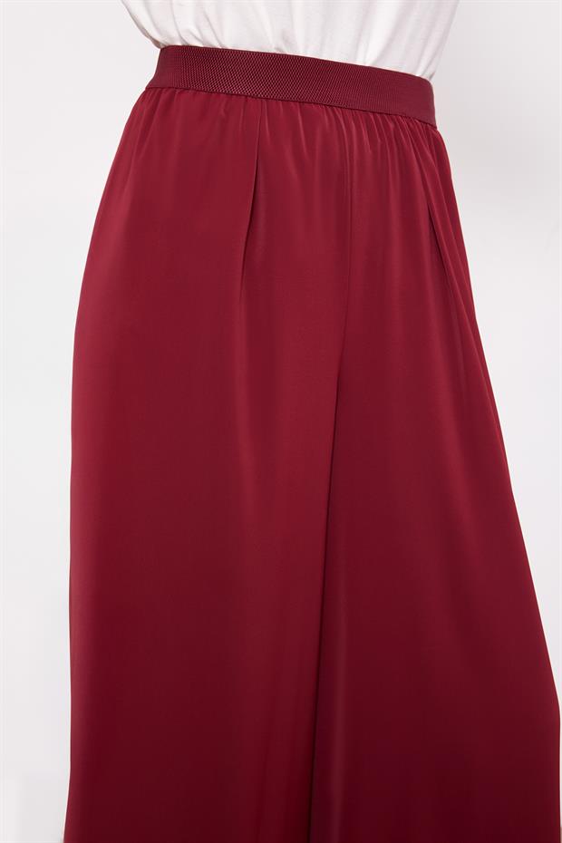 Bordo Bol Paça Beli Lastik Pantolon