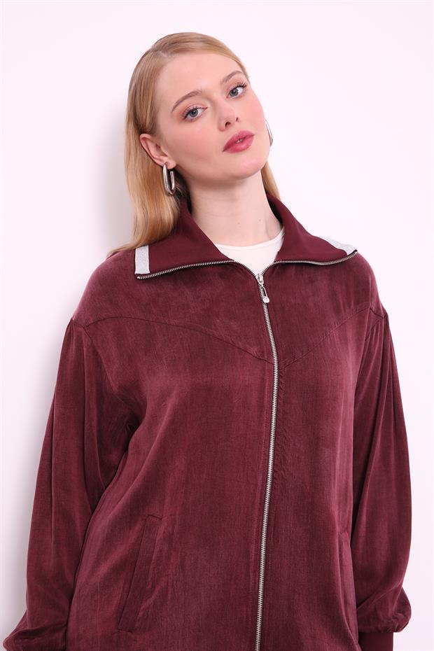 Bordo Fermuar Kapamalı Cupra Spor Takım