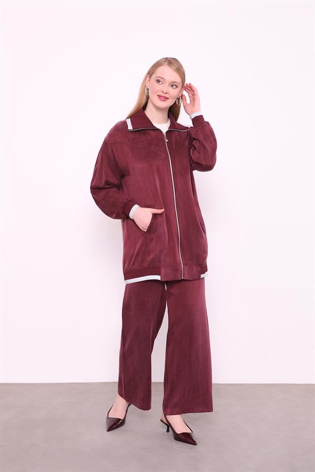 Bordo Fermuar Kapamalı Cupra Spor Takım