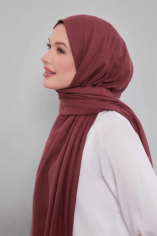 Bordo Düz Tensel Şal