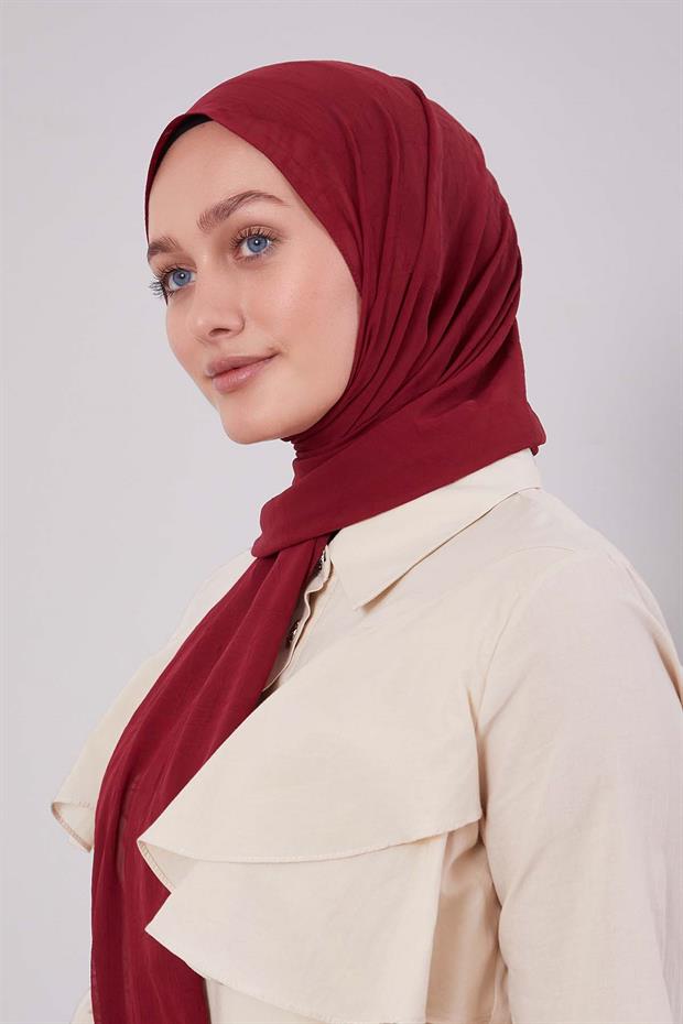 Bordo Frozen Krep Şal
