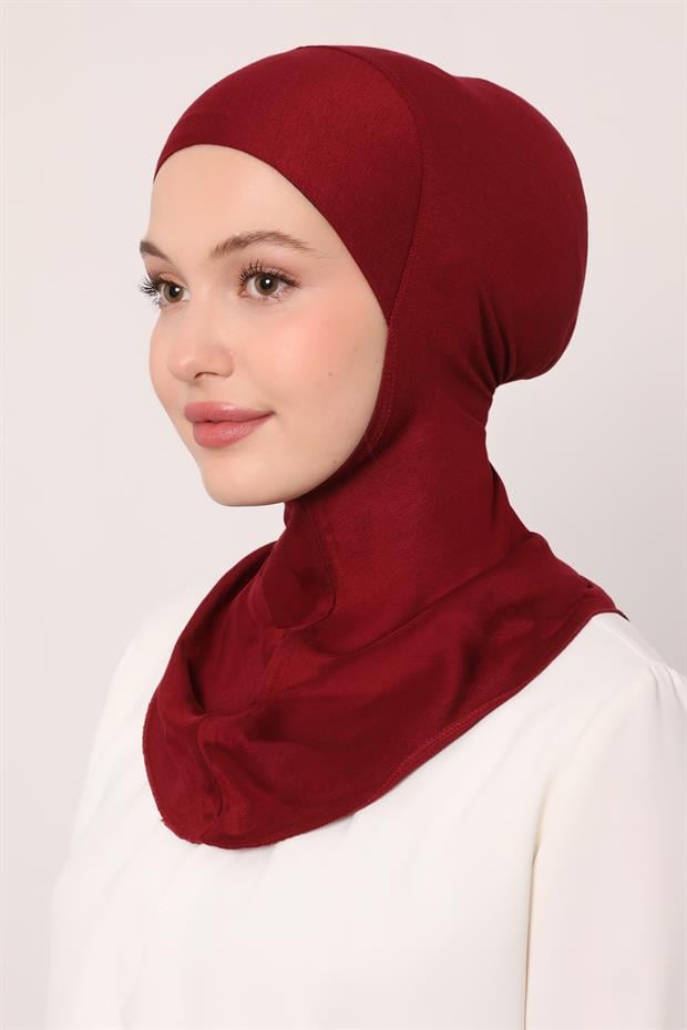 Bordo Hijabchi Boyunluklu Bone