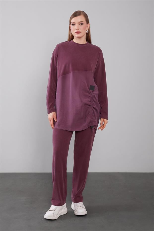 Bordo Manşet Detaylı İkili Takım