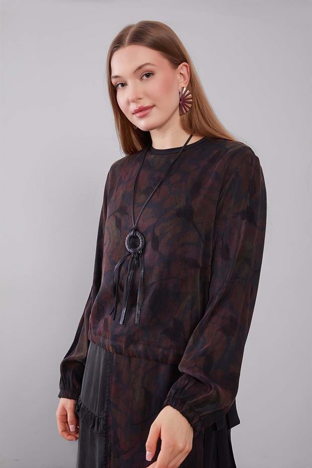 Bordo Mini Fırfır Detaylı Cupra Etek Takım