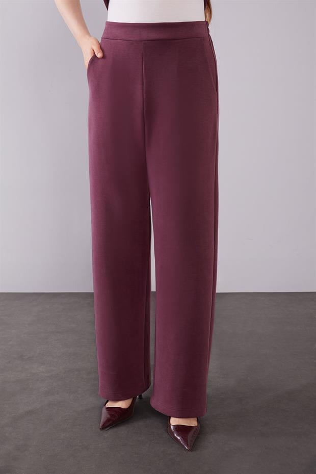 Bordo Omuz Aksesuar Detaylı İkili Takım