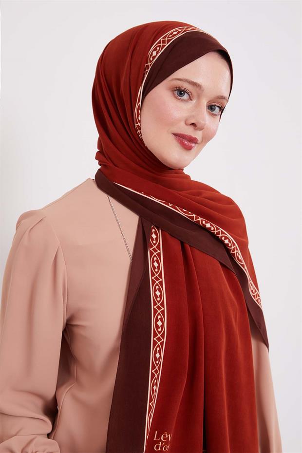 Bordo Örgü Desen Medine İpeği