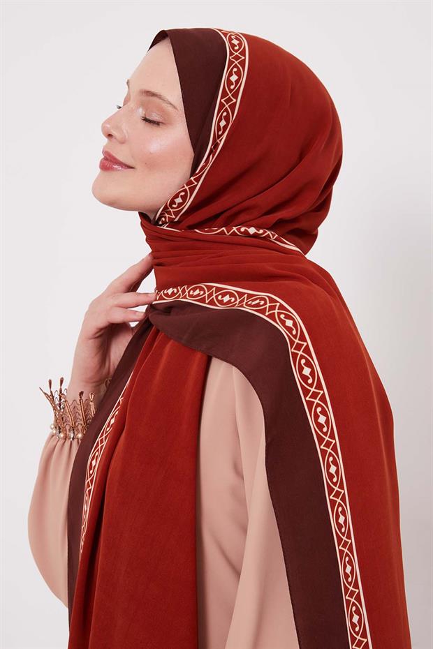 Bordo Örgü Desen Medine İpeği