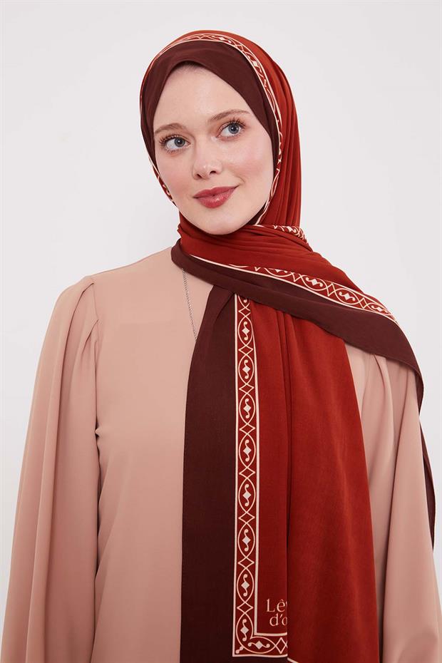 Bordo Örgü Desen Medine İpeği