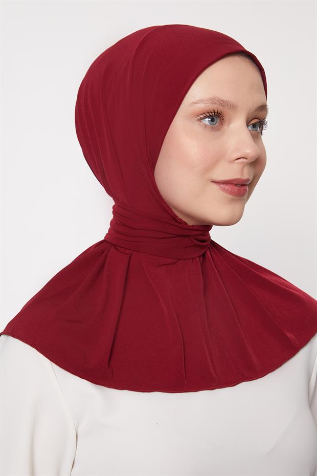 Bordo Pratik Spor Çıtçıt Şal Bone