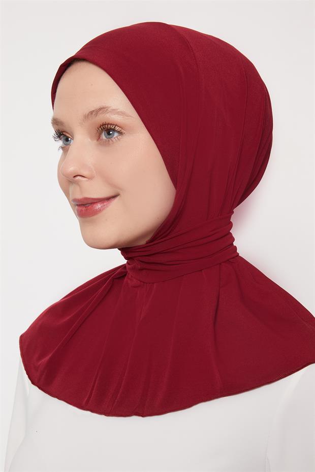 Bordo Pratik Spor Çıtçıt Şal Bone