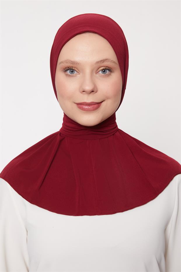 Bordo Pratik Spor Çıtçıt Şal Bone