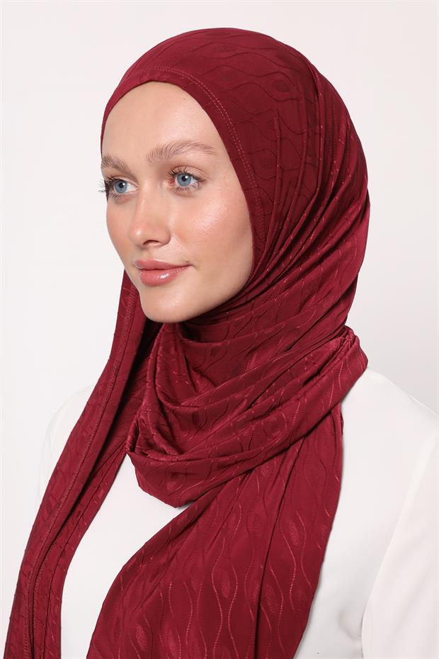 Bordo Premium Hazır Şal