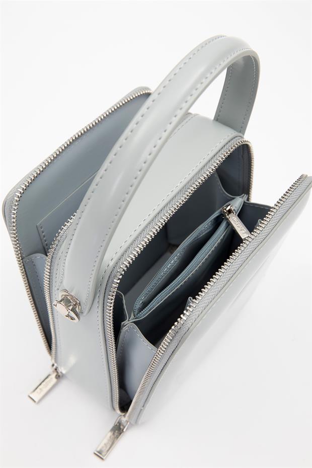 Buz Mavisi Dikdörtgen Model Omuz Çantası