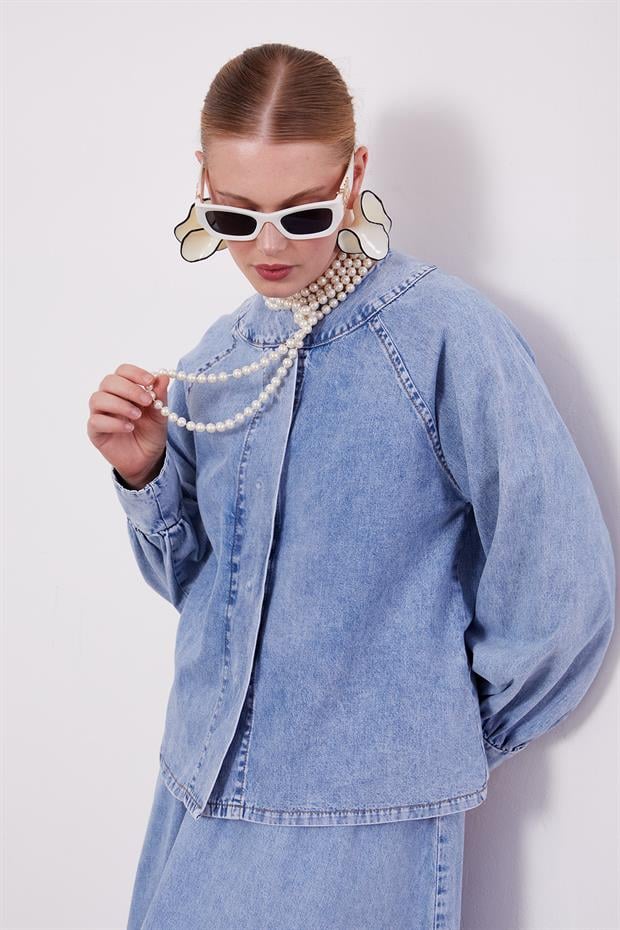 Buz Mavisi Kot Etekli Takım