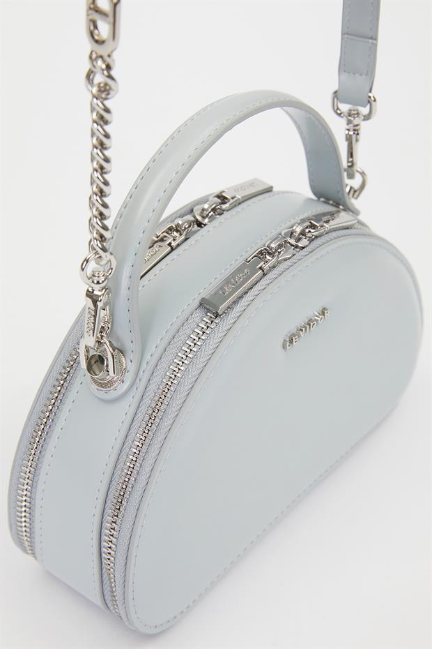 Buz Mavisi Yarım Ay Model Omuz Çantası