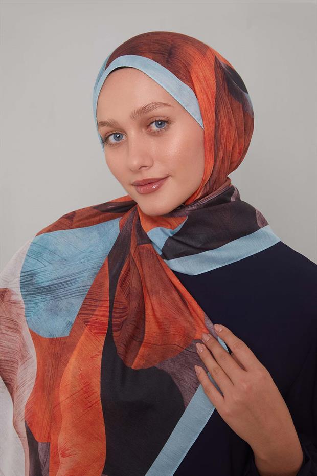 Çağla Yeşili Çiçek Desen Sport Şal
