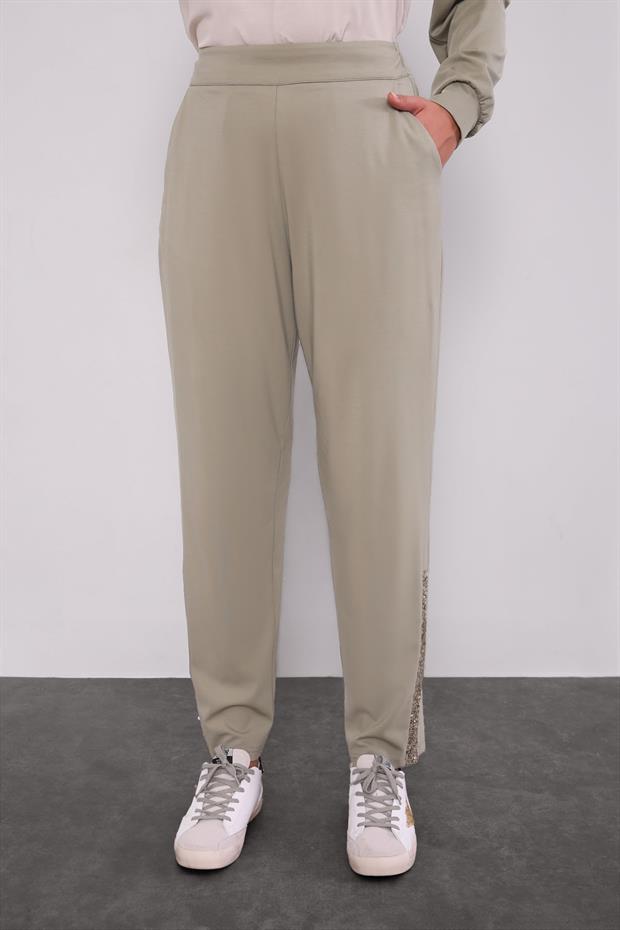 Çağla Yeşili Pul Cep Detaylı İkili Takım