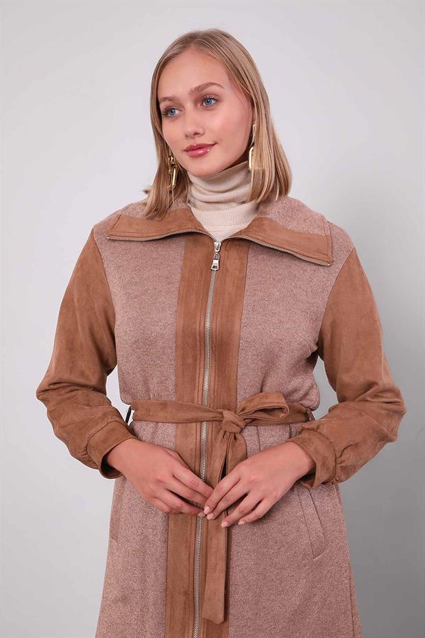 Camel Bel Bağlamalı Süet Kap