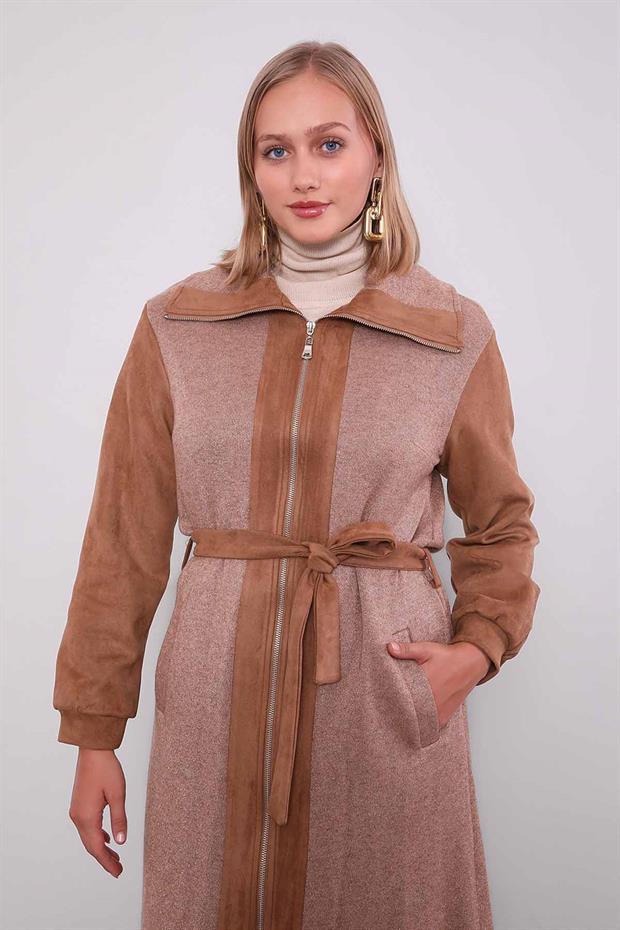 Camel Bel Bağlamalı Süet Kap