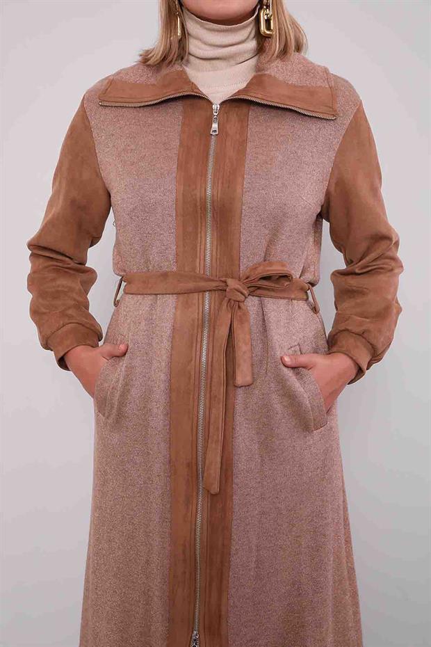 Camel Bel Bağlamalı Süet Kap