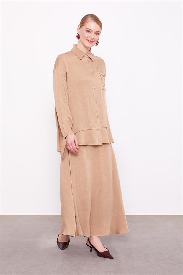 Camel Cep Detaylı İkili Takım