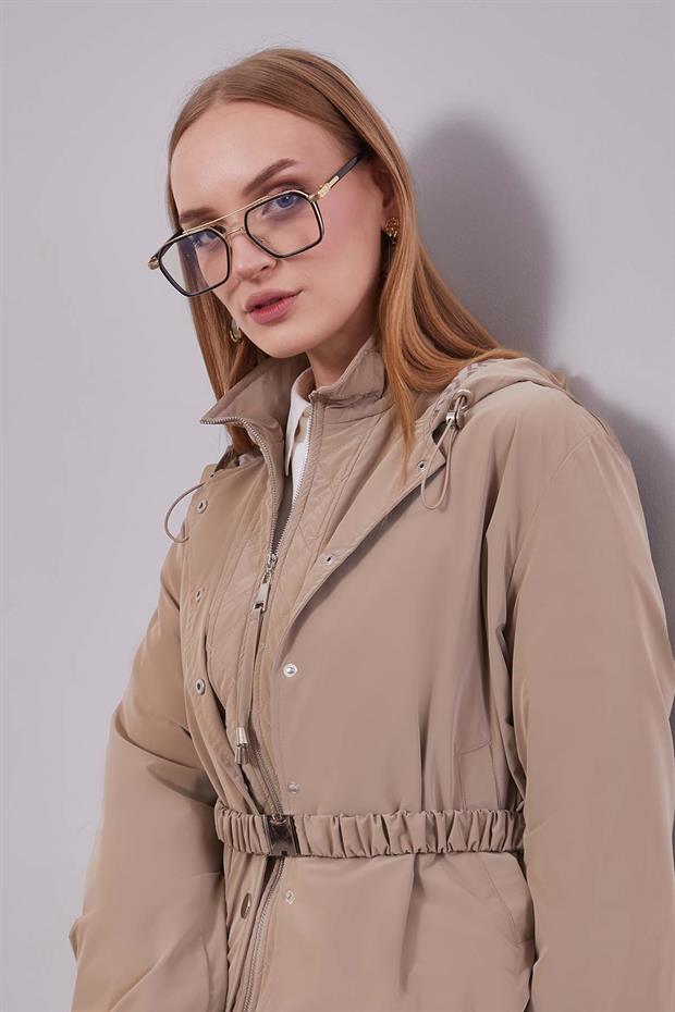 Camel Çıkarılabilir Detaylı Trençkot