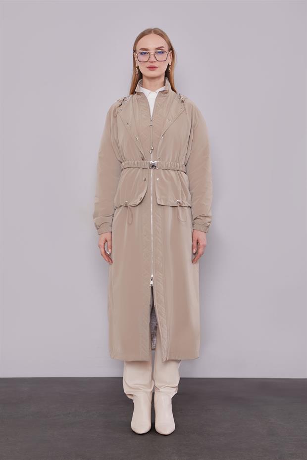 Camel Çıkarılabilir Detaylı Trençkot