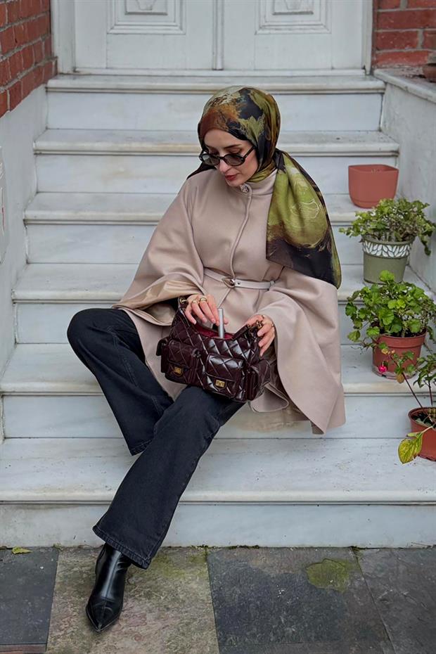 Çoklu Cep Bölmeli Omuz Çantası Camel