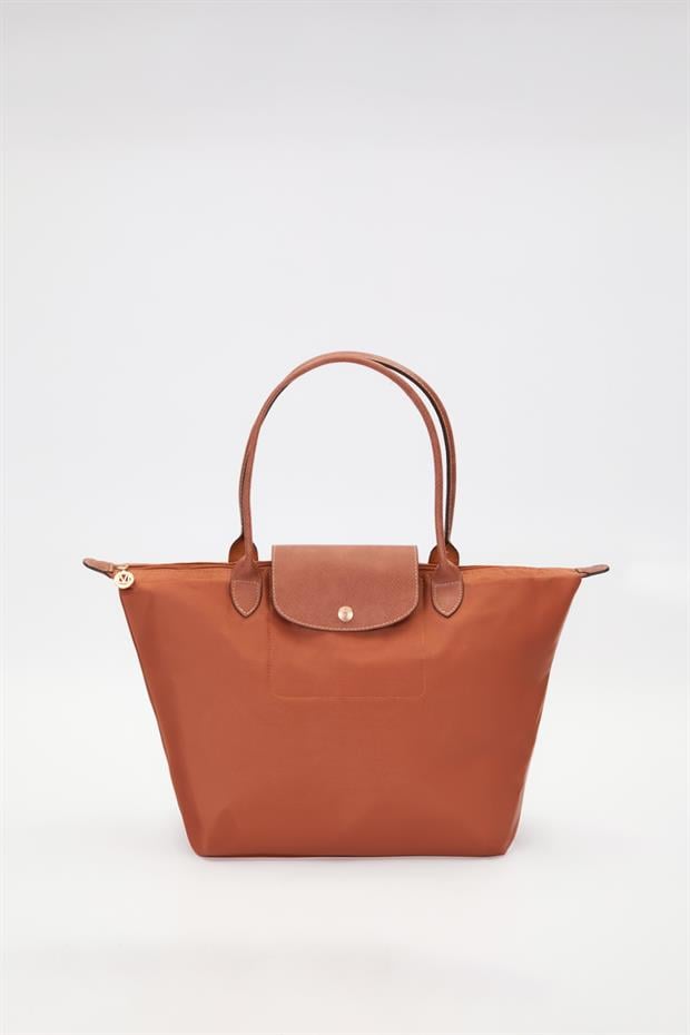 Camel Deri Askılı Tote Omuz Çantası