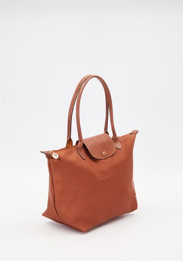 Camel Deri Askılı Tote Omuz Çantası