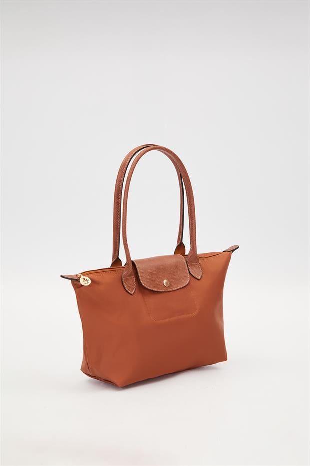 Camel Deri Kapaklı Uzun Askılı Omuz Çantası