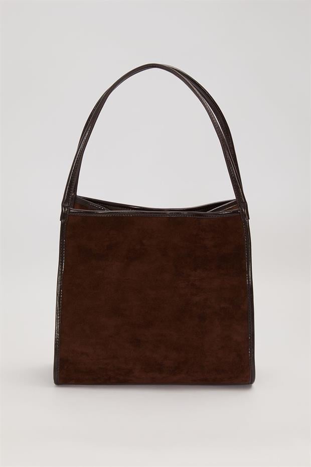 Camel Dikdörtgen Form Geniş Omuz Çantası