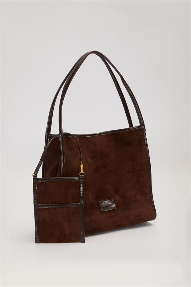 Camel Dikdörtgen Form Geniş Omuz Çantası