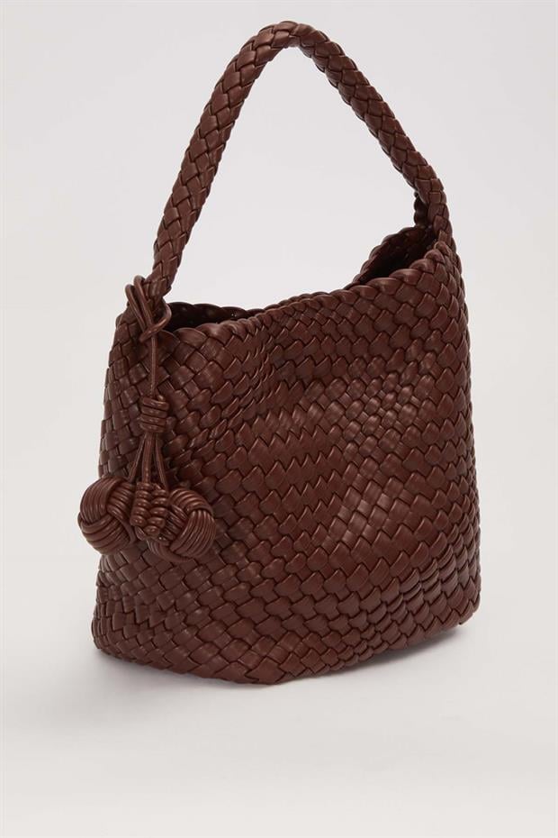 Camel Dikdörtgen Form Örgü Model El Çantası