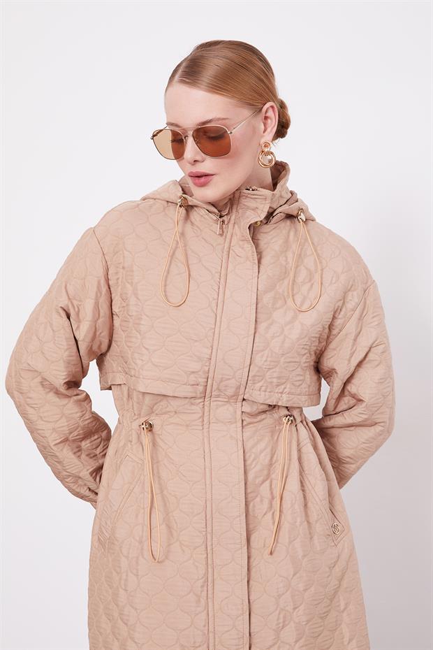 Camel Elips Desen Kapitone Kap