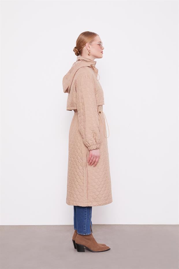 Camel Elips Desen Kapitone Kap