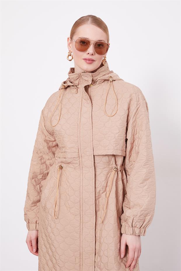 Camel Elips Desen Kapitone Kap