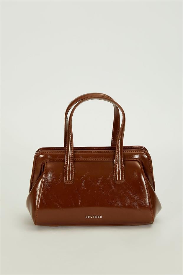 Camel Fermuar Kapama Detaylı El Çantası