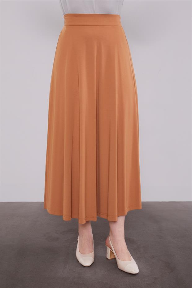 Camel İki Renkli Asimetrik Etekli Takım