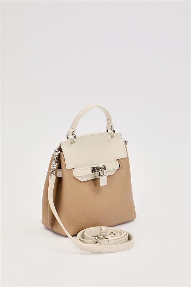 Camel İnci Askı Detaylı El Çantası