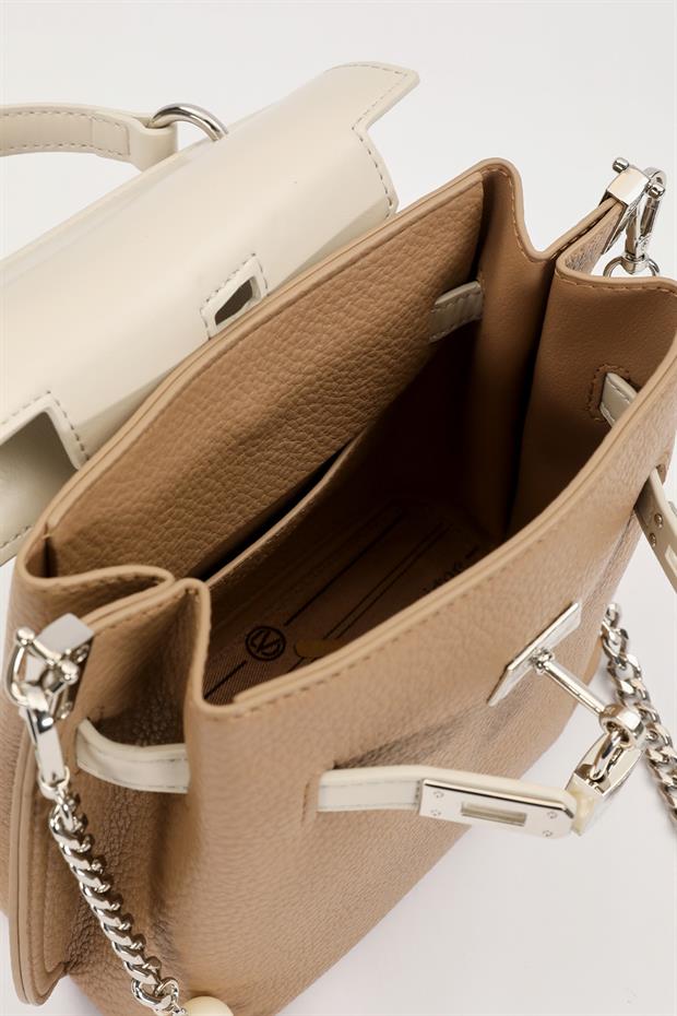 Camel İnci Askı Detaylı El Çantası