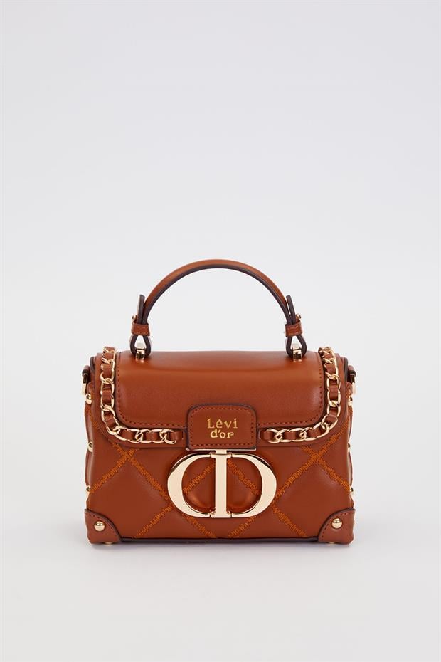 Camel Kapitone Zincirli El Çantası