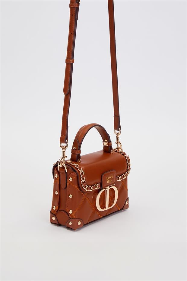 Camel Kapitone Zincirli El Çantası