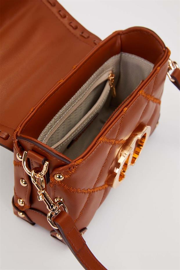 Camel Kapitone Zincirli El Çantası