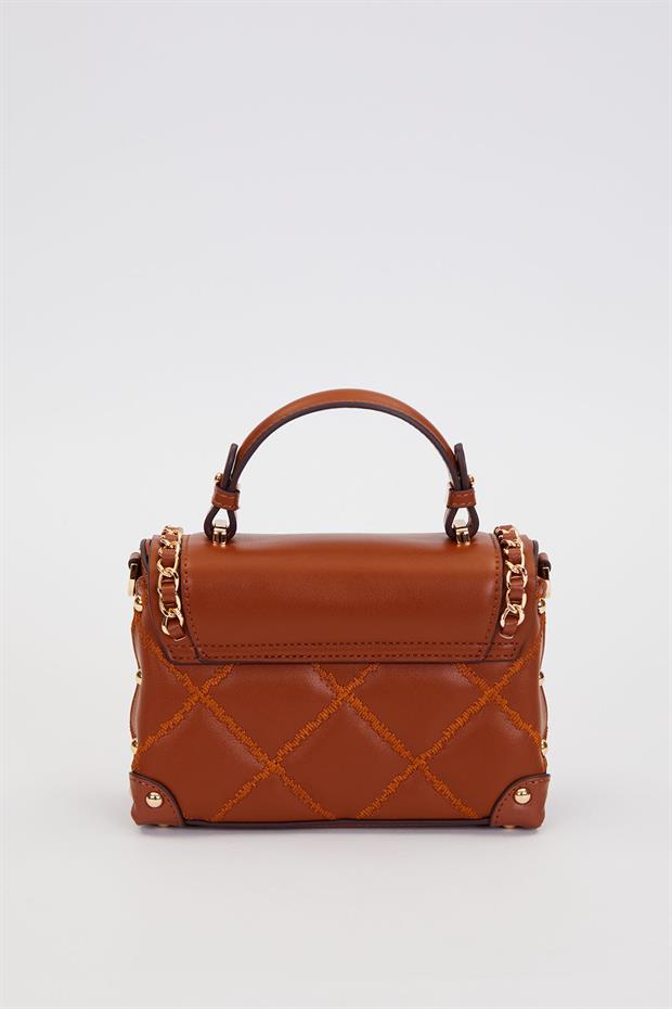 Camel Kapitone Zincirli El Çantası