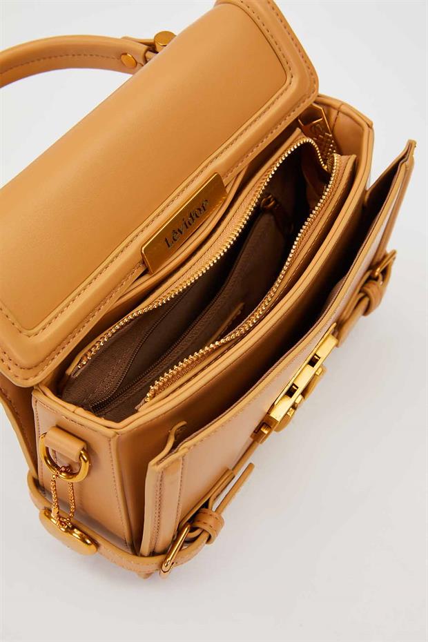 Camel Kemer Detaylı El Çantası