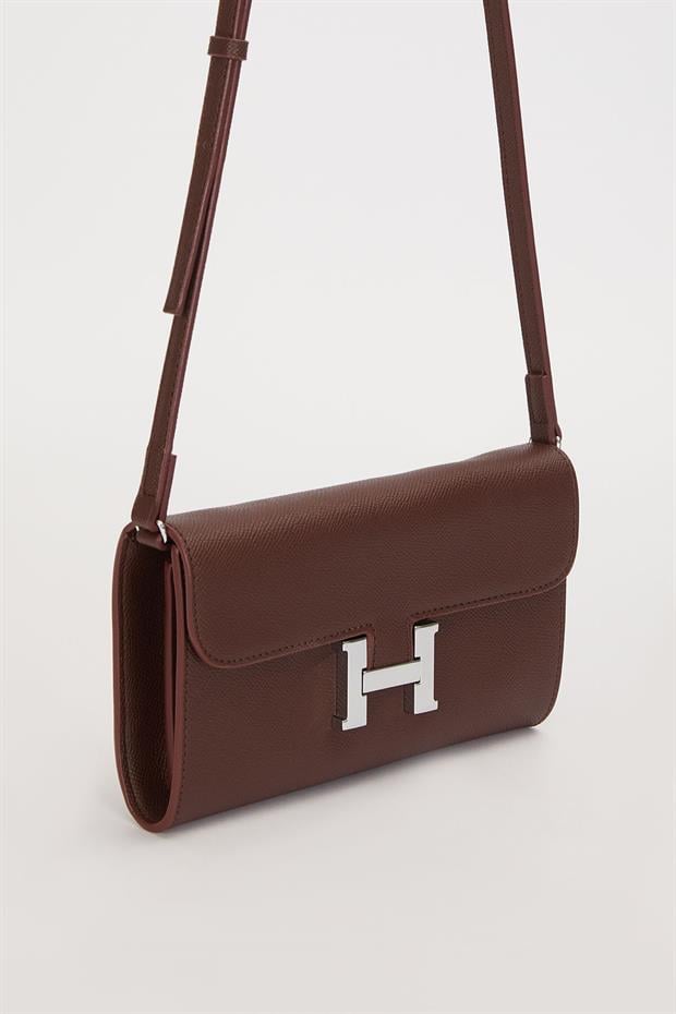 Camel Kenar Dikiş Detaylı Omuz Çantası