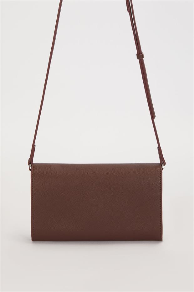 Camel Kenar Dikiş Detaylı Omuz Çantası