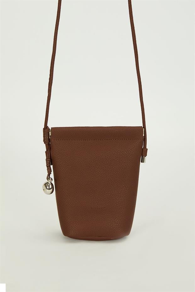 Camel Metal top Aksesuarlı Omuz Çantası