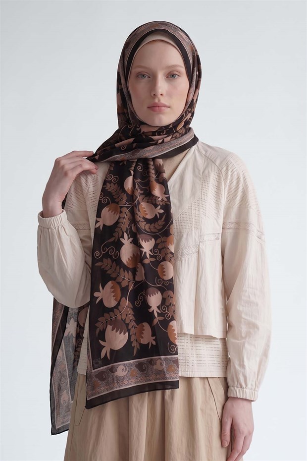 Camel Nar Desenli Royal Şal
